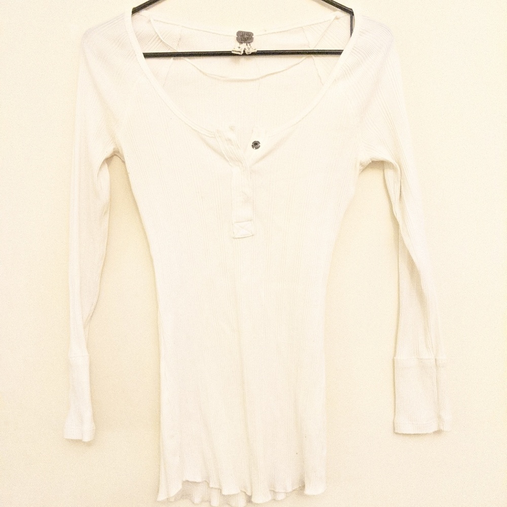 Free People White Thermal Top